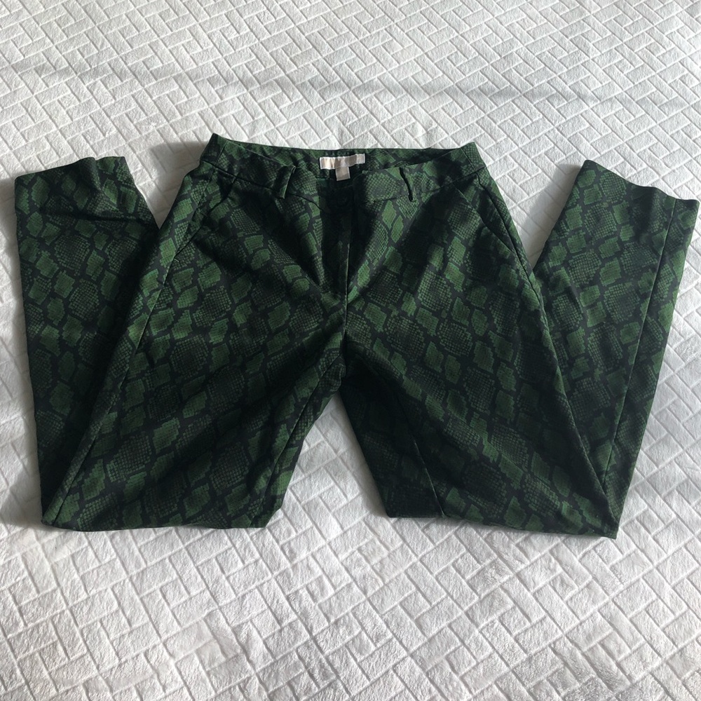 Michael Kors Green Black Python Print Pants - image 4